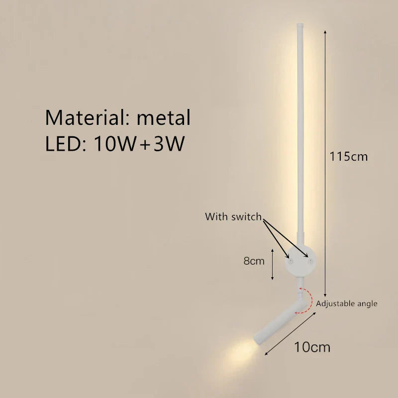 ديكوربايتس™ مصباح حائط LED بزاوية قابلة للتعديل 3000 كلفن للقراءة بجانب السرير