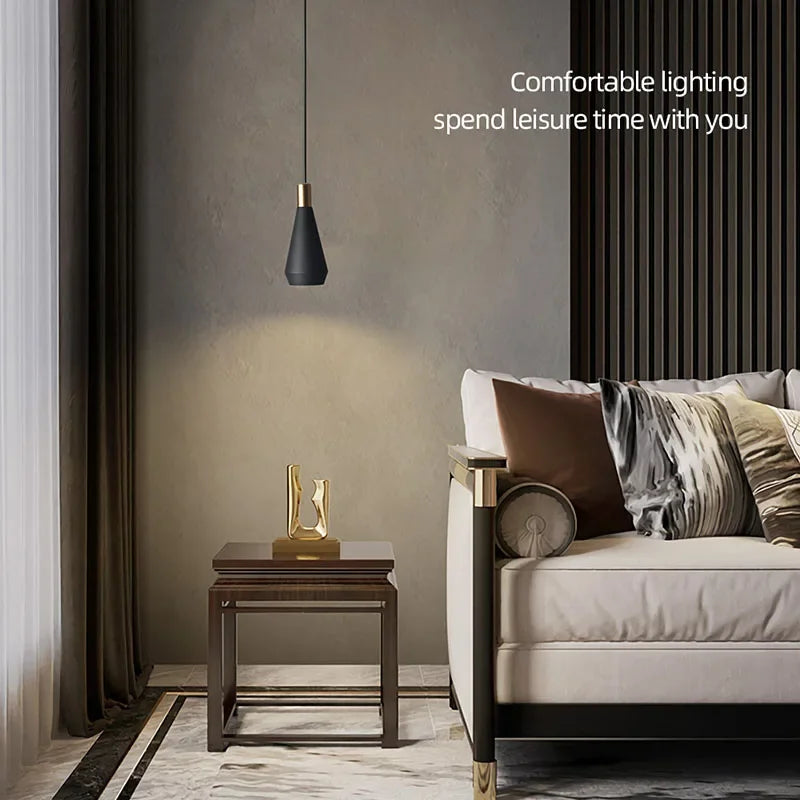 ثريا ديكوربايتس™ LED معدنية سوداء فاخرة للديكور المنزلي العصري