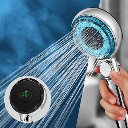 DecorBites™ LED Filtered Shower Head with Digital Display - High Pressure Water Saving