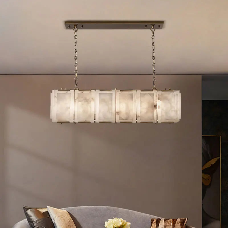 DecorBites™ Dimmable LED Marble Art Chandelier Ceiling Light for Dinning Room