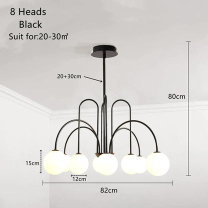 DecorBites™ LED Glass Ball Ceiling Chandelier for Home Decor Lighting