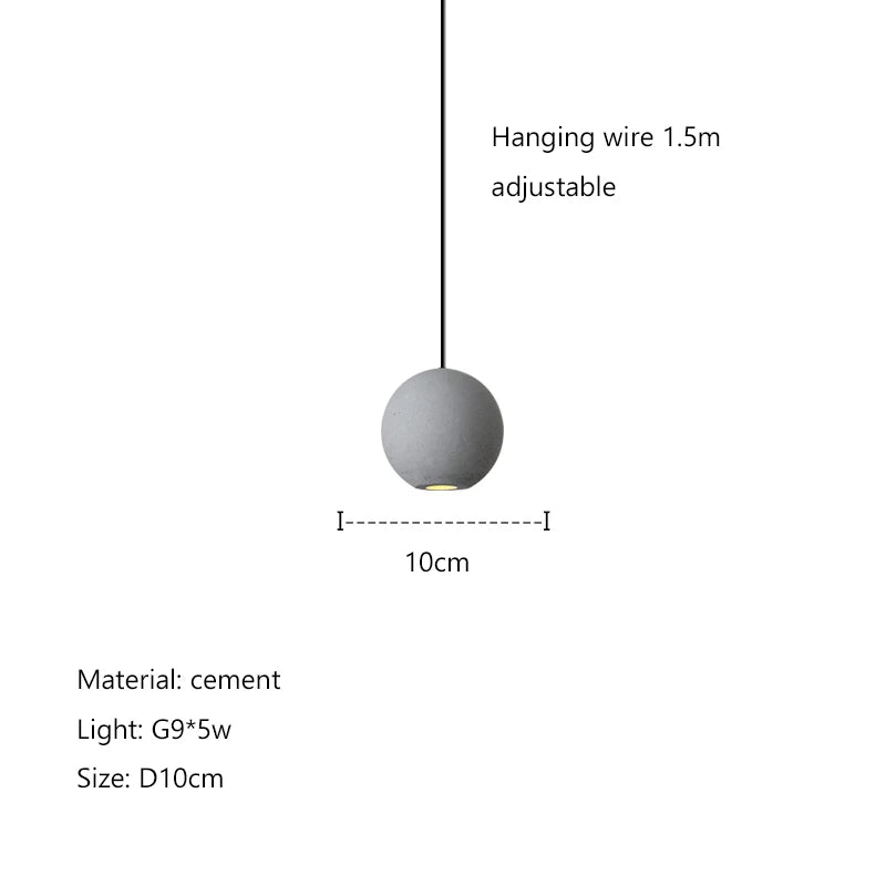 DecorBites™ Cement Planet Chandelier Hanging Lamp for Dining Room & Bedroom