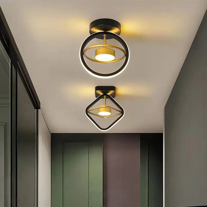 DecorBites™ LED Ceiling Light Chandelier for Home Living Room Bedroom Dining Decor, Gold/Black Fixtures