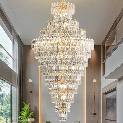 DecorBites™ Crystal Chandelier: Penthouse Light Luxury for Villa Livingroom, Rotating Staircase Atmosphere