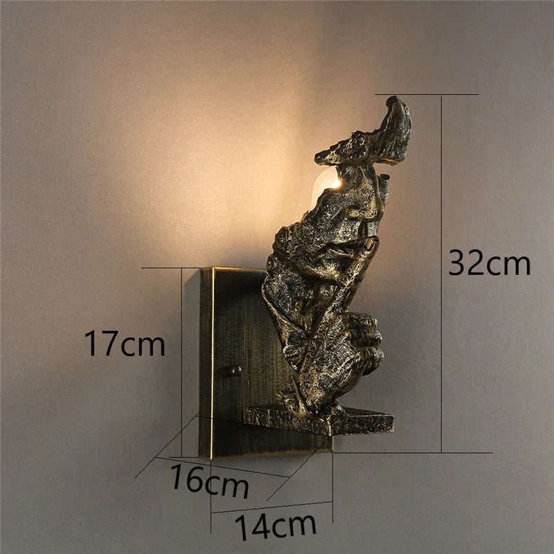 DecorBites™ Loft Face Wall Lamp Décor Salon Lights Retro LED Indoor Lighting