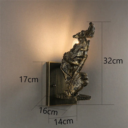 DecorBites™ Loft Face Wall Lamp Décor Salon Lights Retro LED Indoor Lighting