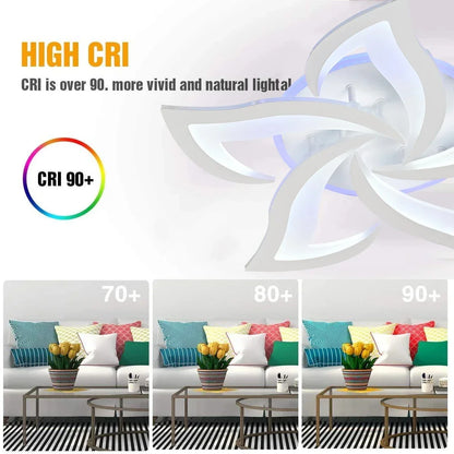 DecorBites™ Lotus LED Chandelier for Living Dining Bedroom Kitchen Art Deco Ceiling Light