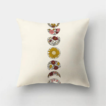 DecorBites™ Deer Animal Short Plush Pillowcase with Natural Leaves and Flowers