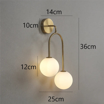 DecorBites™ Glass Ball Wall Lamps: Modern Bedroom & Living Room Lighting Fixtures