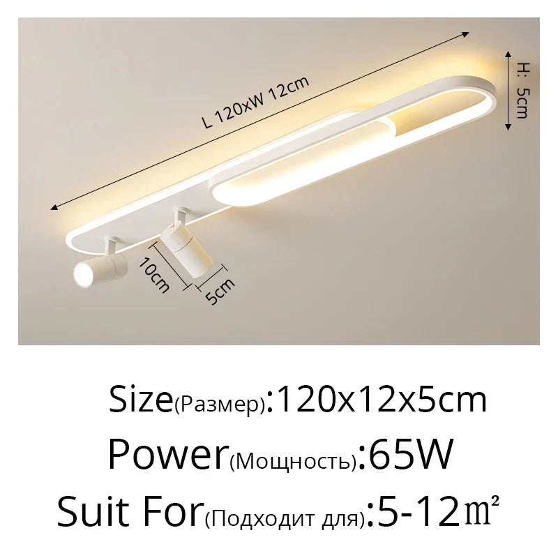 DecorBites™ Acrylic LED Chandelier with Spotlights, Black/Gold, Living Room Bedroom Lighting