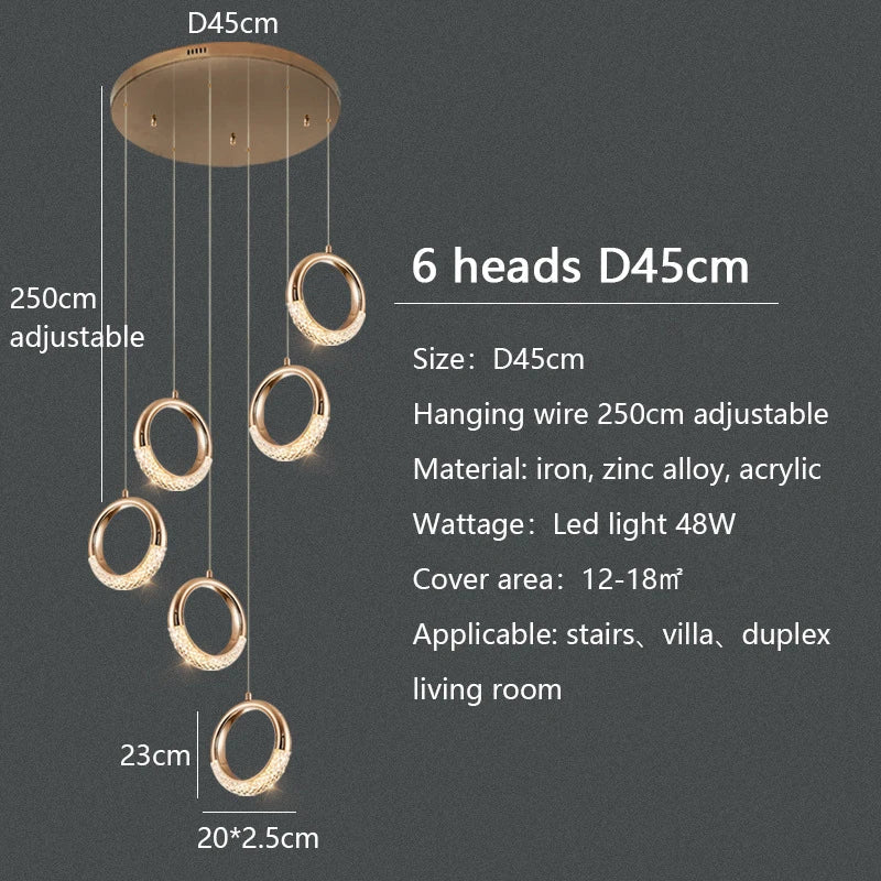 DecorBites™ Circle Ring LED Chandelier Light for Luxe Living Spaces