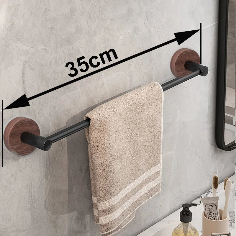 DecorBites™ Matte Black Wall Mounted Towel Bar - Modern Bathroom Accessories Holder