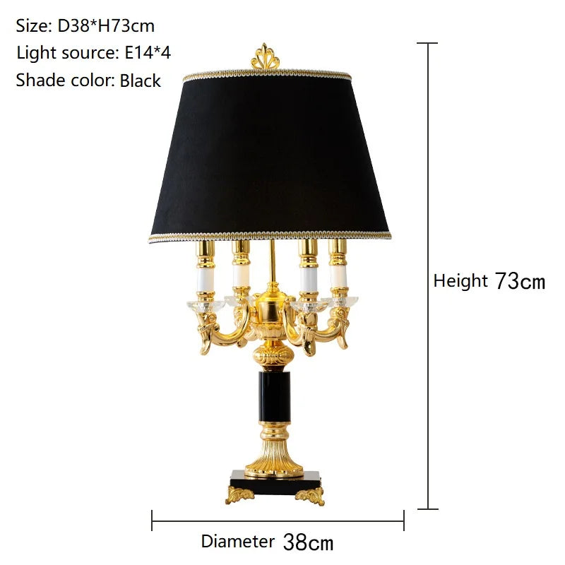 DecorBites™ Black Crystal Bedroom Table Lamp - Luxury Modern Decor