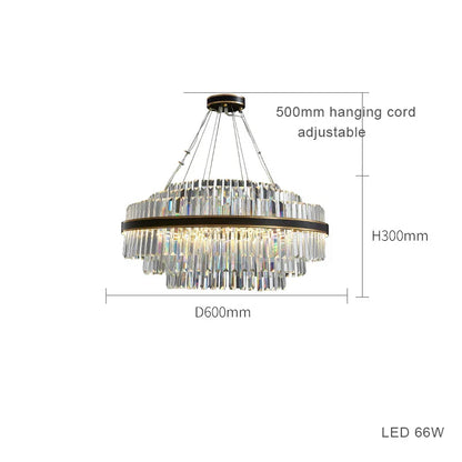 Lámpara de araña de cristal LED negra DecorBites™ para comedor, diseño de lujo