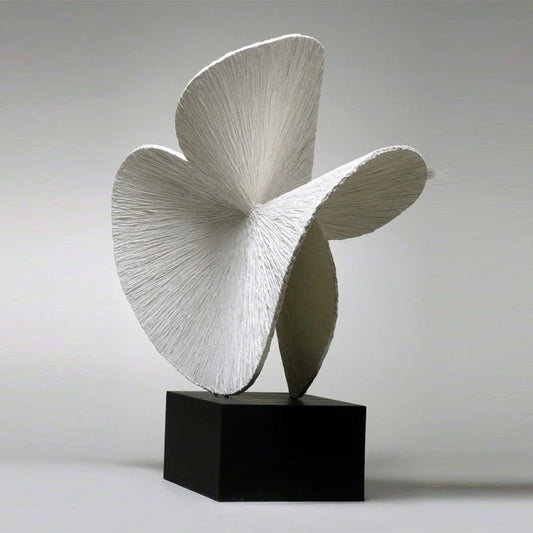 DecorBites™ Golden Ring Black and White Striped Abstract Resin Figurines Home Decor