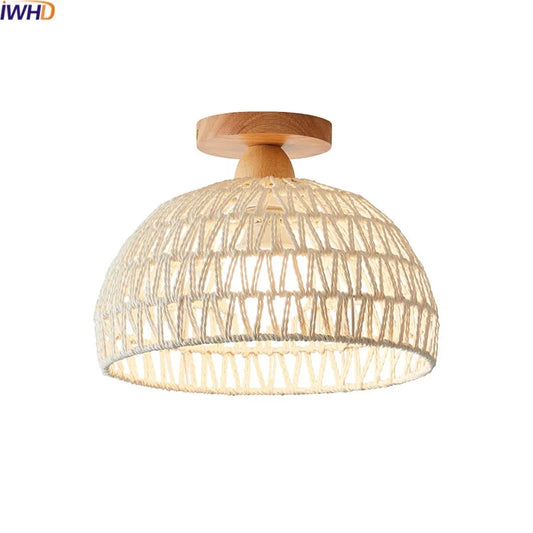 DecorBites™ LED Wicker Wood Ceiling Lights Modern Style Hallway Nordic Luminaria