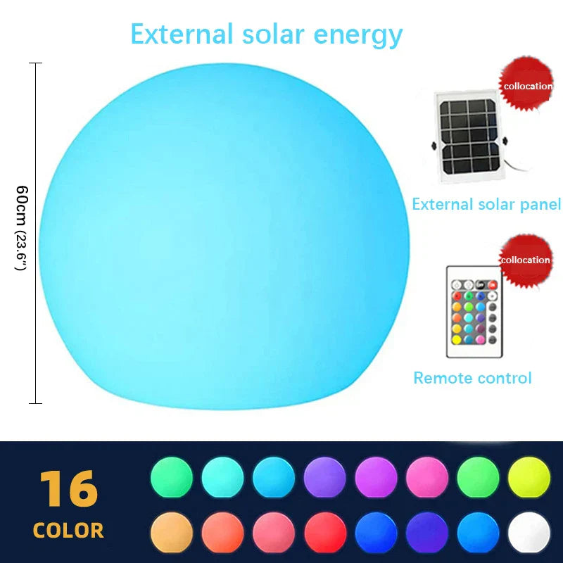 Lámpara de Bola LED Decorbites™ para Patios y Jardines Exteriores - Luz de Paisajismo Recargable