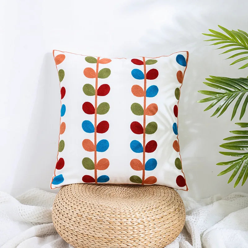 DecorBites™ Boho Farmhouse Floral Square Pillow Cover Set of 2