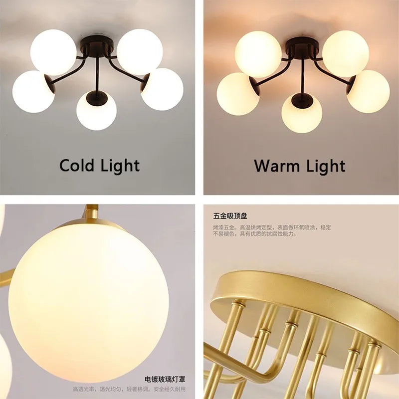 DecorBites™ Bubble Glass LED Ceiling Light for Living Room Bedroom Kitchen Dining