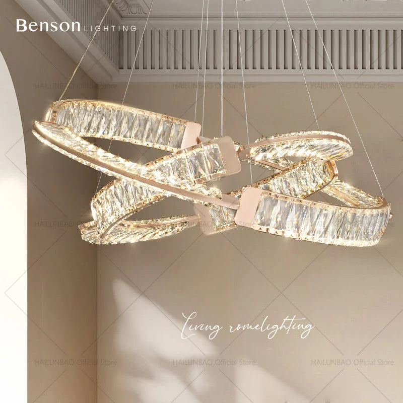 DecorBites™ Light Luxury Crystal Chandelier for Elegant Living & Dining Atmosphere