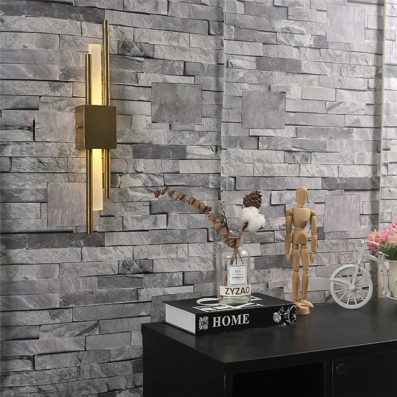 DecorBites™ Black & Gold Acrylic Pipe Wall Lamp, Modern LED Room Decor Sconce