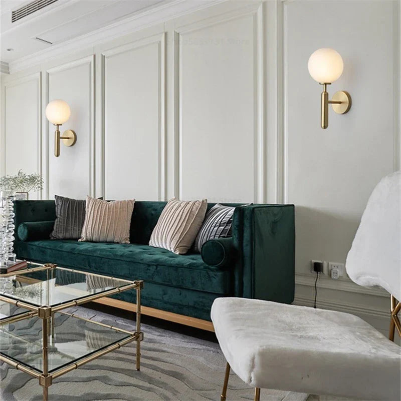 DecorBites™ Glass Ball Wall Lamp: Modern Metal Wall Lights for Home Living Room Bedroom Decoration