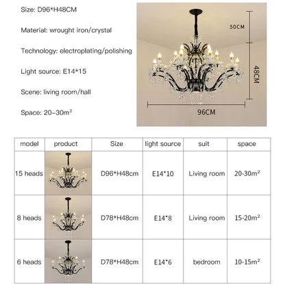 Lámpara de araña de cristal DecorBites™: Lámpara colgante para comedor o cocina estilo rústico
