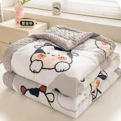 DecorBites™ Cartoon Pattern Summer Comforter: Skin-Friendly Breathable Quilt for Kids & Adults