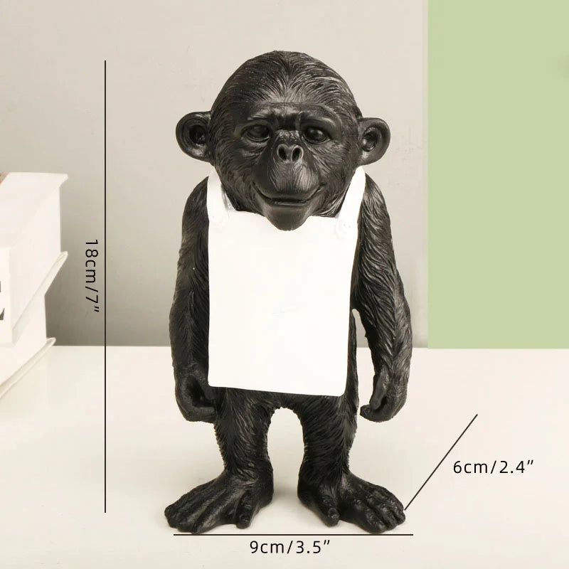 DecorBites™ Gorilla Sculpture Resin Figure Monkey Statue Home Decor Living Room Figurine Craft