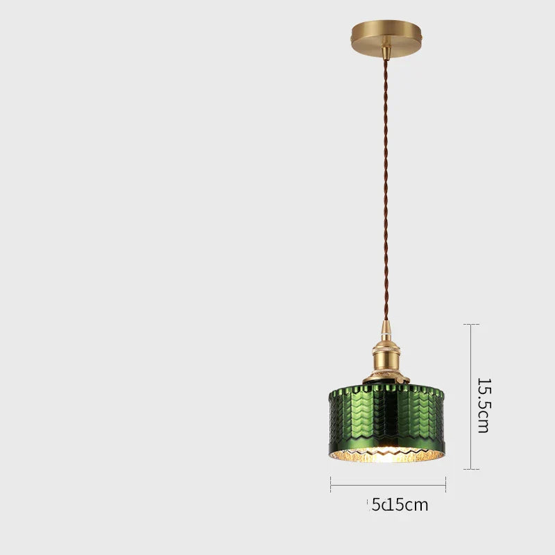 DecorBites™ Green Glass LED Pendant Lights for Indoor Lighting in Home, Living Room, Bar & Coffee
