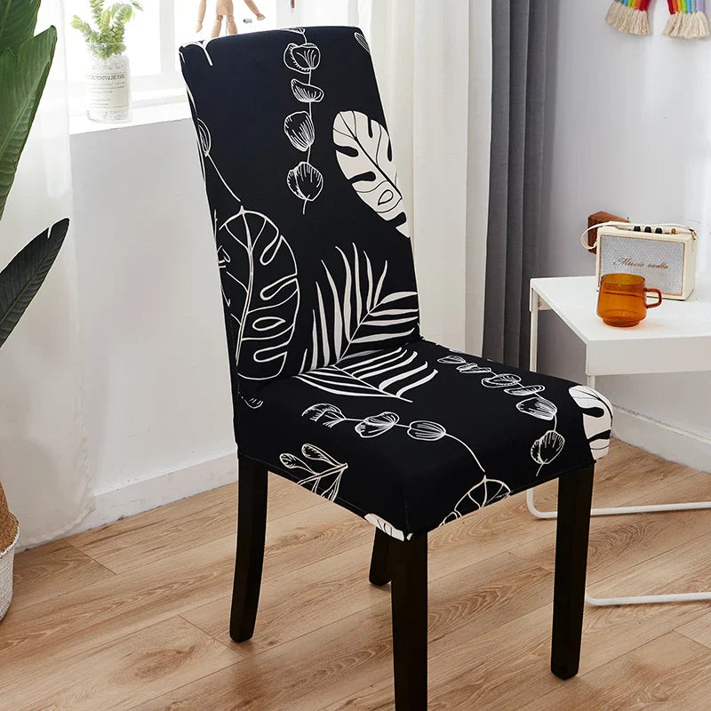 Decobites Stretch Print Chair Cover Slipcovers - Elastic Seat Case