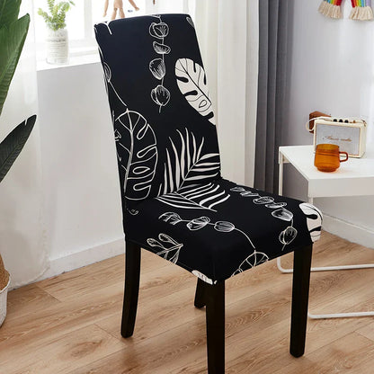 Decobites Stretch Print Chair Cover Slipcovers - Elastic Seat Case