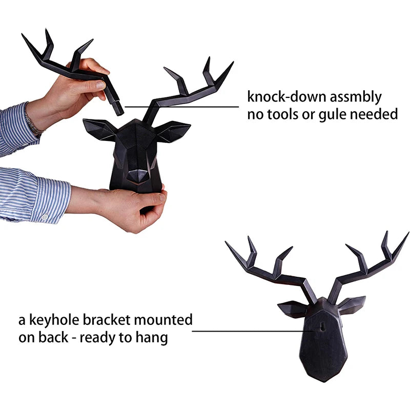 Creative Deer Head Wall Sculpture