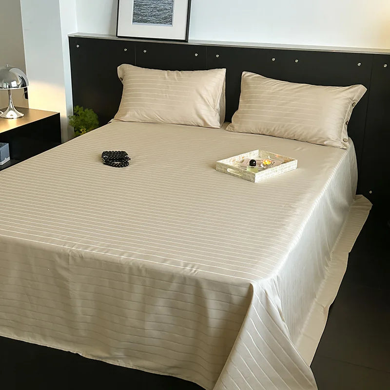 Decorbites™ Luxus-Baumwoll-Satin-Streifen-Bettwäsche-Set mit 2 Kissenbezügen