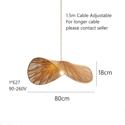 Lámpara colgante Vertigo tejida a mano con cuerda de ratán DecorBites™ para el hogar y la hostelería