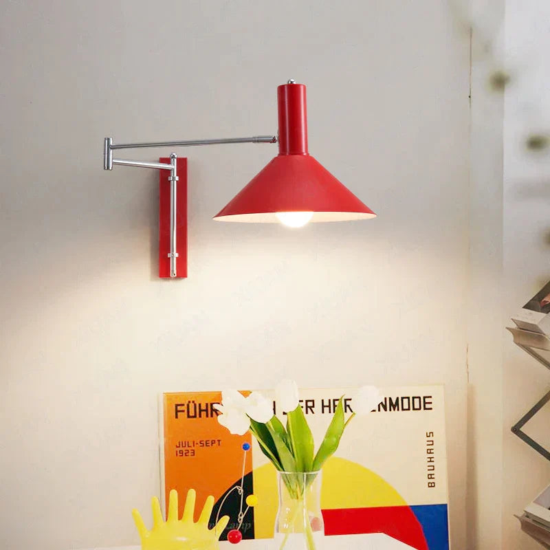 DecorBites™ Industrial Metal Wall Lamp with Extendable Arms for Bedside Reading