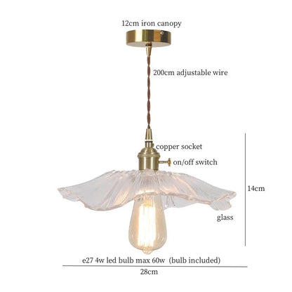 DecorBites™ Clear Glass LED Copper Pendant Lighting for Minimalist Decor