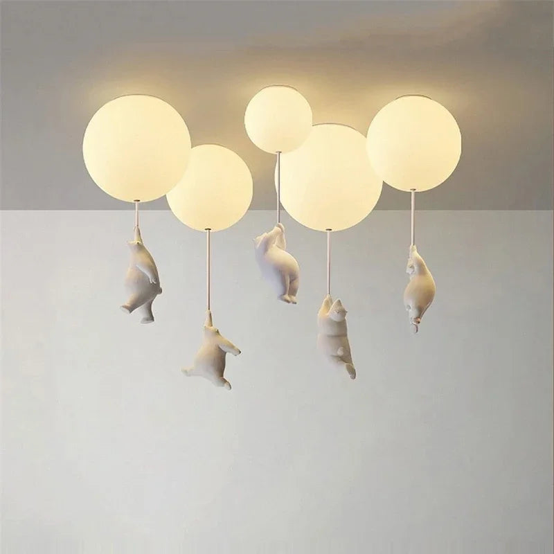 DecorBites™ Kids Bear LED Ceiling Light - Designer Bedroom Pendant Lamp