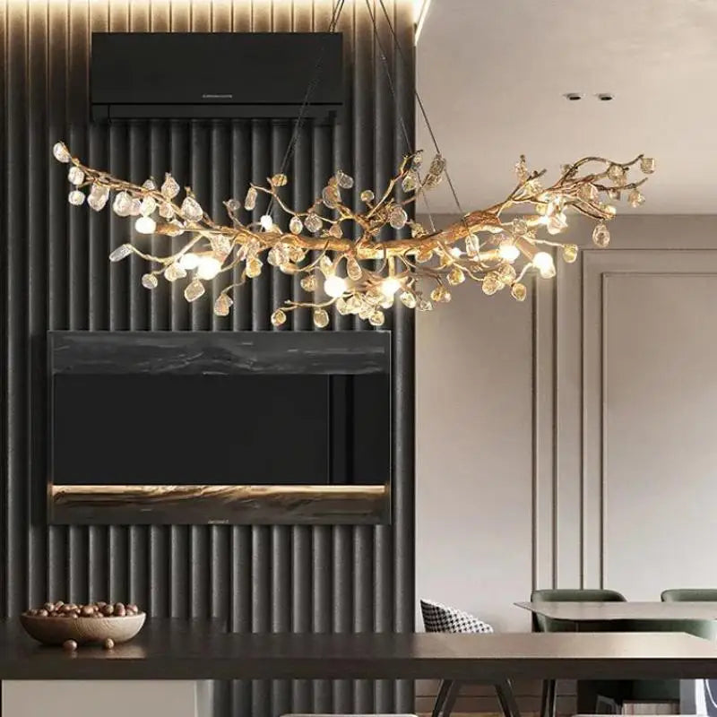 DecorBites™ Kapok Flower Glass Crystal Chandelier for Living Room Dining Bedroom