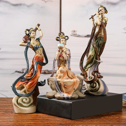 DecorBites™ Chinese Goddess Fairy Sculpture Musical Instrument Home Decor Figurine