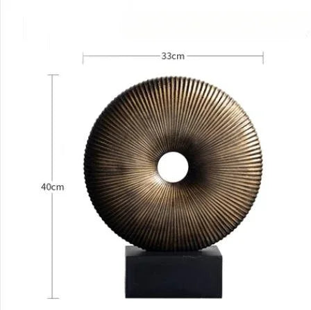 Anillo Dorado Redondo de Trabajo Abierto Decorbites™ - Escultura Decorativa para el Hogar de Figuras Huecas