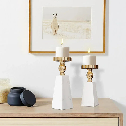 DecorBites™ Luxe Marble Candle Holder - Modern Minimalist Style