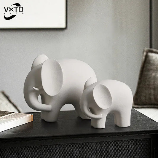 DecorBites™ Elephant Resin Statue - Nordic Style Home Office Decor Sculpture