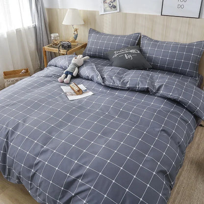 طقم غطاء لحاف هندسي مزخرف من 4 قطع من DecorBites™ للأسرّة بمقاس 1.5/1.8/2 متر