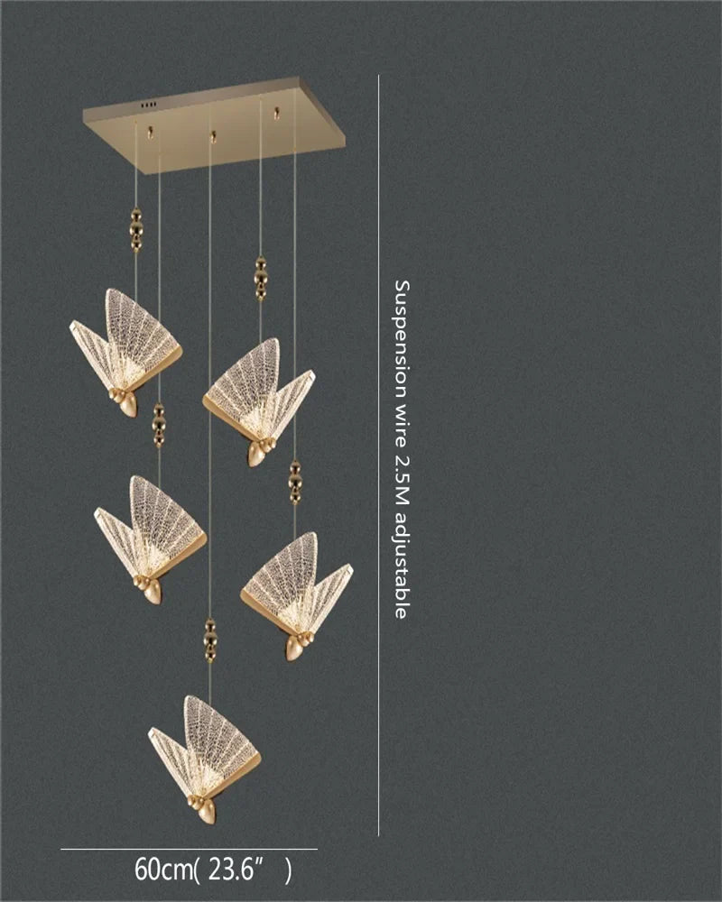 DecorBites™ Butterfly LED Chandelier: Modern Hanging Light for Home, Bedroom, Coffee Store & More