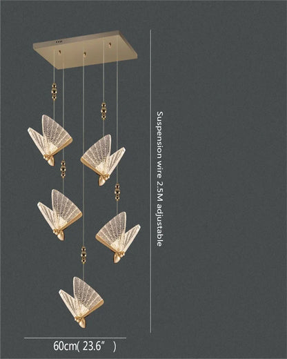 DecorBites™ Butterfly LED Chandelier: Modern Hanging Light for Home, Bedroom, Coffee Store & More