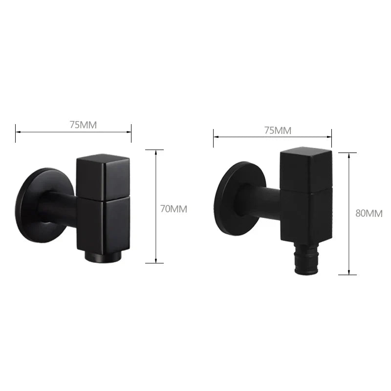DecorBites™ Brass Black Wall Mount Garden Faucet for Extended Outdoor Use