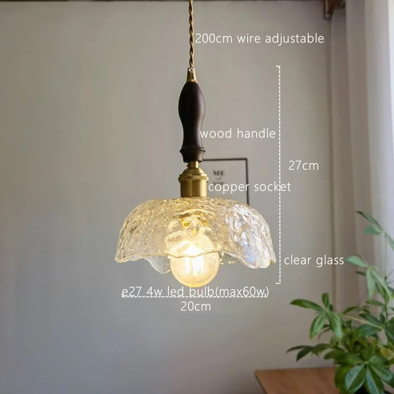 DecorBites™ Japanese Style Green Glass LED Pendant Chandelier for Home Decor