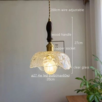 DecorBites™ Japanese Style Green Glass LED Pendant Chandelier for Home Decor