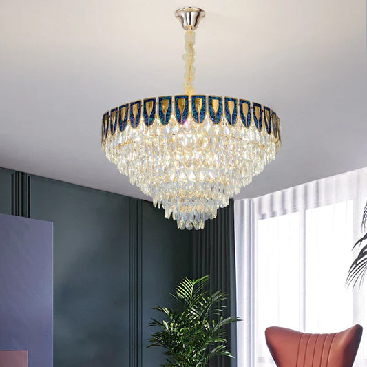 DecorBites™ Crystal Chandelier LED Light Modern Luxury Designer for Main Living Room & Hotel